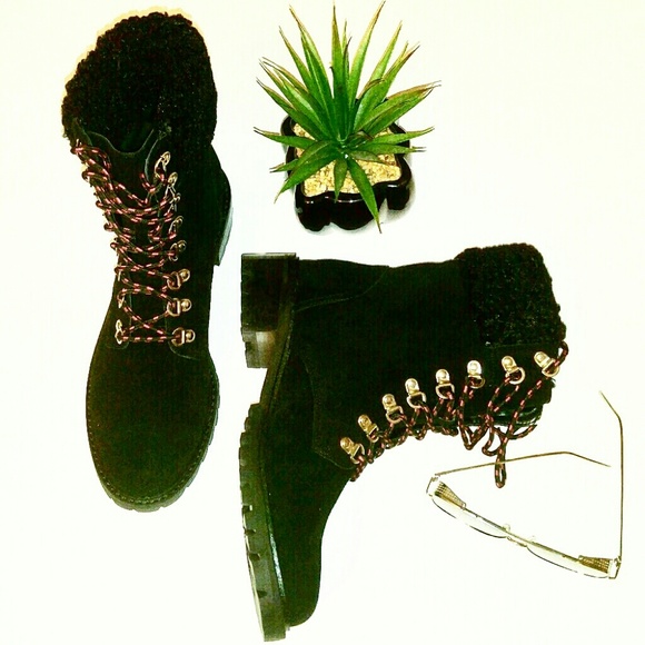 ๐NWOB Steven Black Suede "Lavar" Lace-Up Boots - Picture 5 of 5